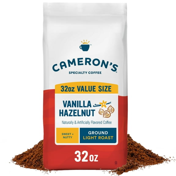 Cameron's Coffee Vanilla Hazelnut Light Roast Ground Coffee, 32 oz