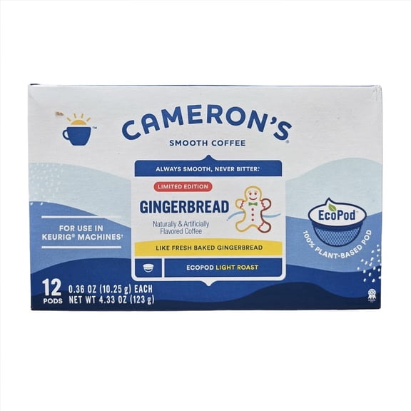Camerons Gingerbread Flavored Coffee Light Roast EcoPod (12 Count)