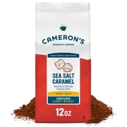 Cameron's Coffee Sea Salt Caramel Flavored Light Roast Ground Arabica Coffee, Sweet & Salty, 12 oz Bag