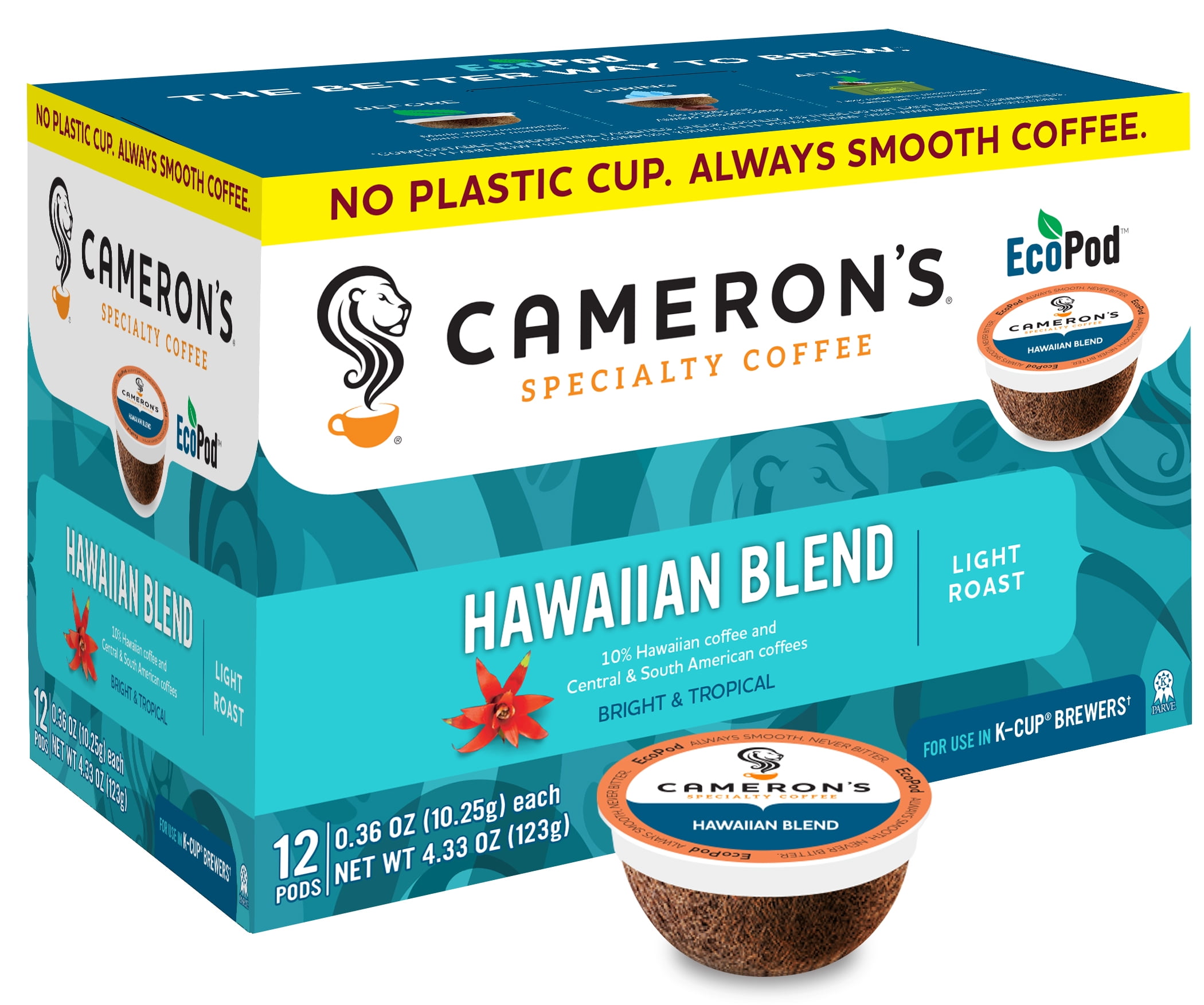 Cameron's Specialty Coffee Hawaiian Blend Single Serve Pods, 12 Ct