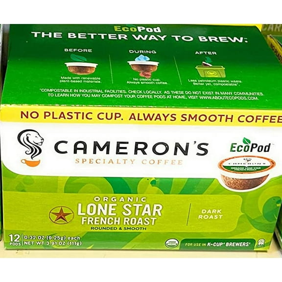 Camerons organic coffee pods alone Star French Roast (3 pack bundle)