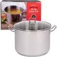 thumbnail image 1 of Camerons 20 Quart Tri-Ply Stainless Steel Stock Pot- Commercial Grade Sauce Pot for Canning w Stick Resistant Interior Cool and Induction Compatible, 1 of 5