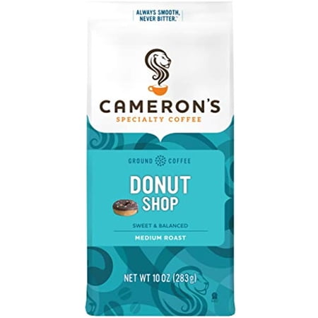 Camerons Coffee Roasted Ground Coffee Bag, Donut Shop Blend, 10 Ounce