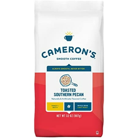 Camerons Coffee Roasted Whole Bean Coffee, Flavored, Toasted Southern Pecan, 32 Ounce