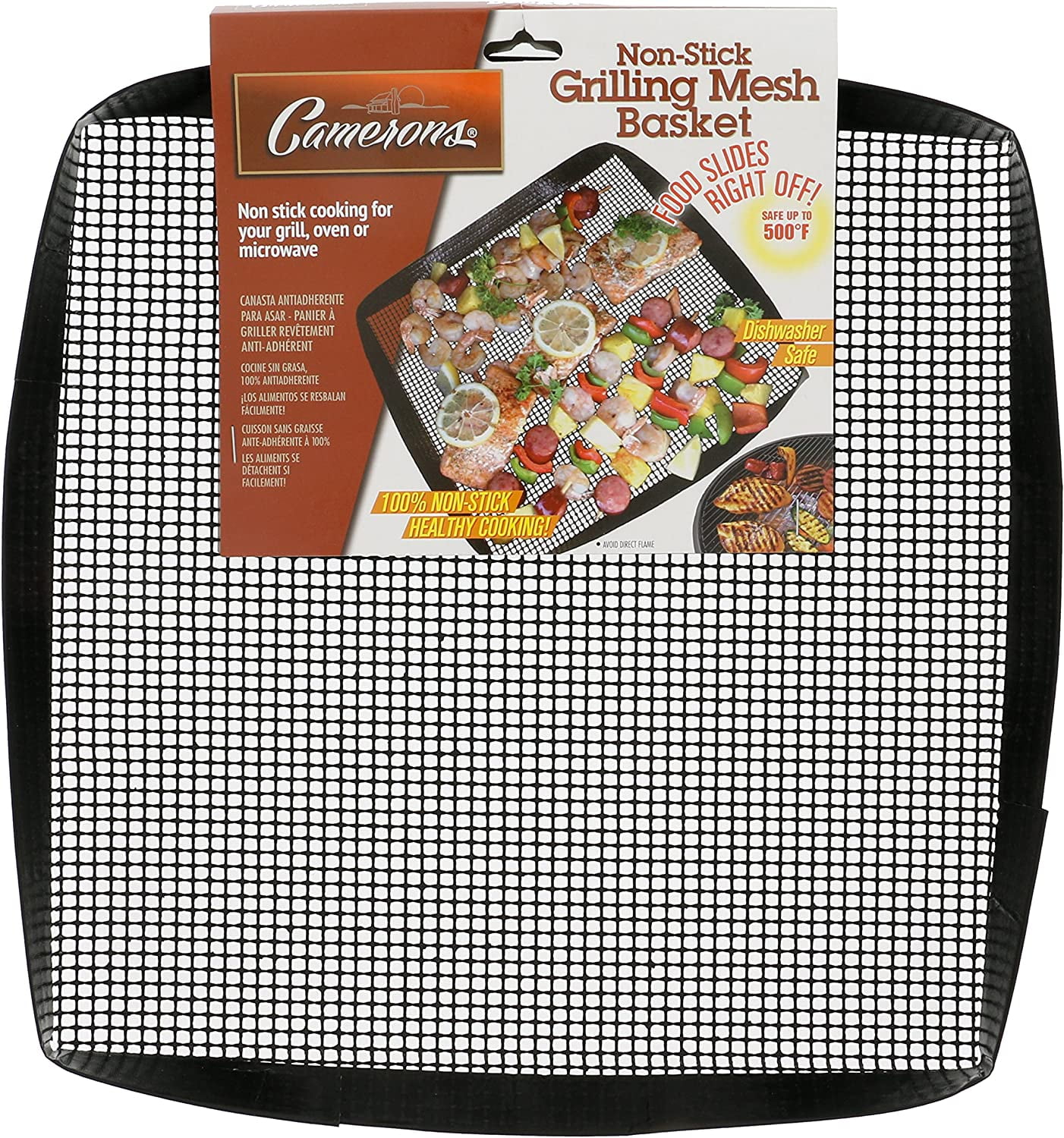 12" x 12" Non-Stick Black Stainless Steel Grilling Basket