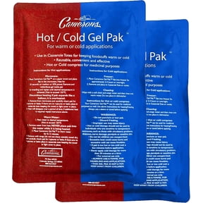 Camerons Hot or Cold Gel Pack Set of 2- XL Size (8 x 11") Reusable Ice Pack for Icing and Heating Injuries, Keeping Food Warm or Cold During Travel- Microwave and Freezer Safe