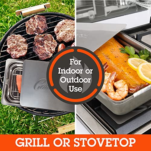 Camerons Large Stovetop Smoker Stainless Steel BBQ Smoker Box w