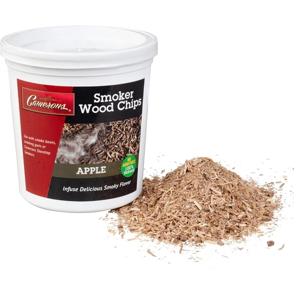 Camerons All Natural Extra Fine Apple BBQ Wood Chips for Smokers (1 Pint, 0.473 L)- Kiln Dried Wood Sawdust Shavings for Cocktail Smoking Guns, Stovetop Smokers, Smoke Boxes - Barbecue Grilling Gifts
