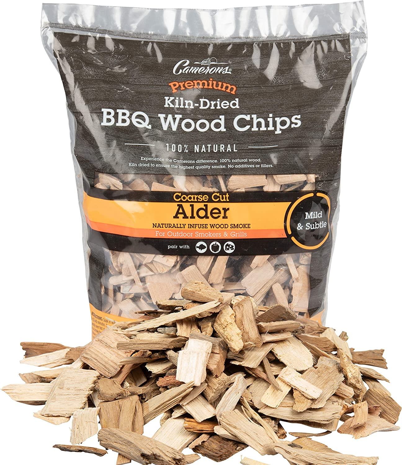 Camerons Products Alder Wood Smoker Chips, 2lb. Coarse, 260 cu. in