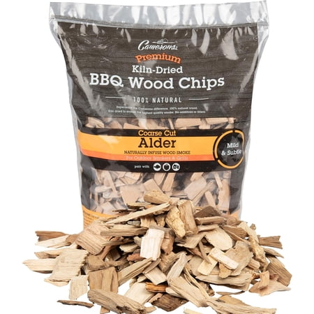 Camerons Products Alder Wood Smoker Chips ~ (2lb. Coarse), 260 cu. in. - 100% All Natural, Coarse Wood Smoking and Barbecue Chips, Packaging May Vary
