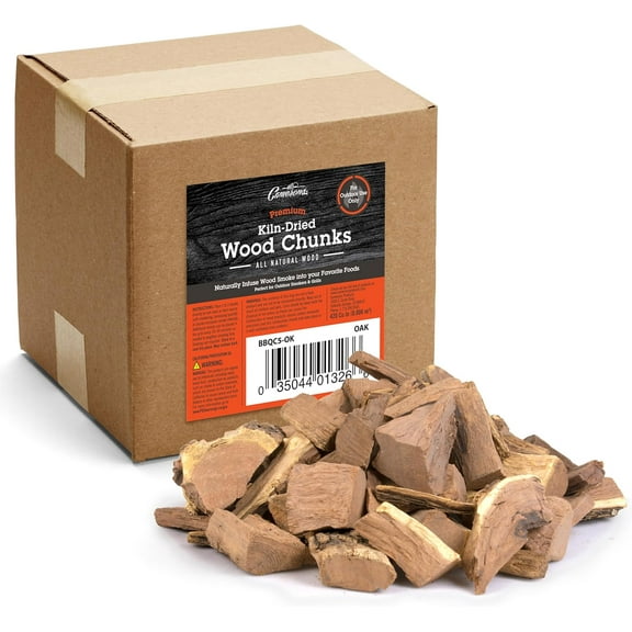 Camerons All Natural Oak Wood Chunks for Smoking Meat - 420 Cu. in. Box, Approx 5 Pounds - Kiln Dried Large Cut BBQ Wood Chips for Smoker - Barbecue Chunks Smoker Accessories - Grilling Gifts for Men