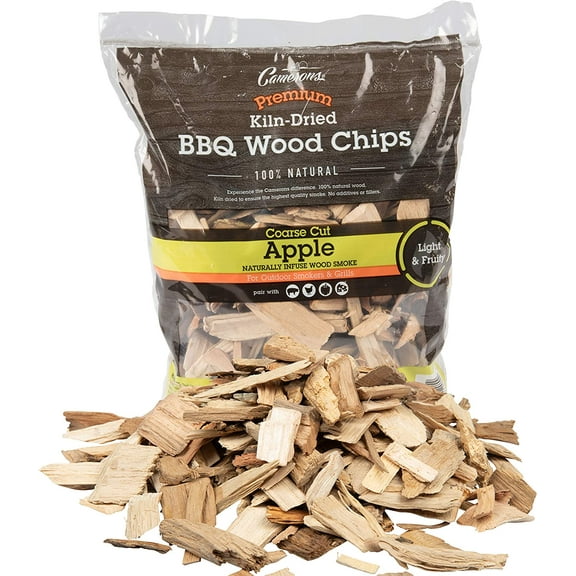 Camerons Products Smoking Chips - (Apple) ~ 2 Pound Bag, 260 cu. in. - Kiln Dried, All Natural Coarse Wood Smoker Chunks- Barbecue Chips