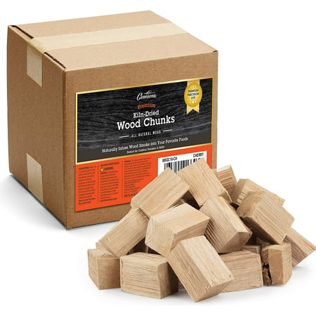 Camerons Products Smoking Wood Chunks (Cherry) 10 Pounds, 840 cu. in. - Uniform Size: 3 x 2 x 2 for Even Burning - Kiln Dried BBQ Large Cut Chips