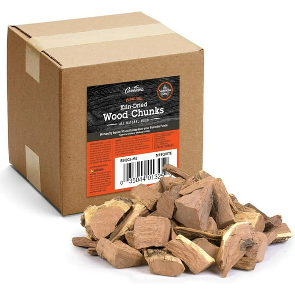 Camerons Products Smoking Wood Chunks (Mesquite)~ 5 Pounds, 420 cu. in. - Kiln Dried BBQ Large Cut Chips- All Natural Barbecue Smoker Chunks for Smoking Meat