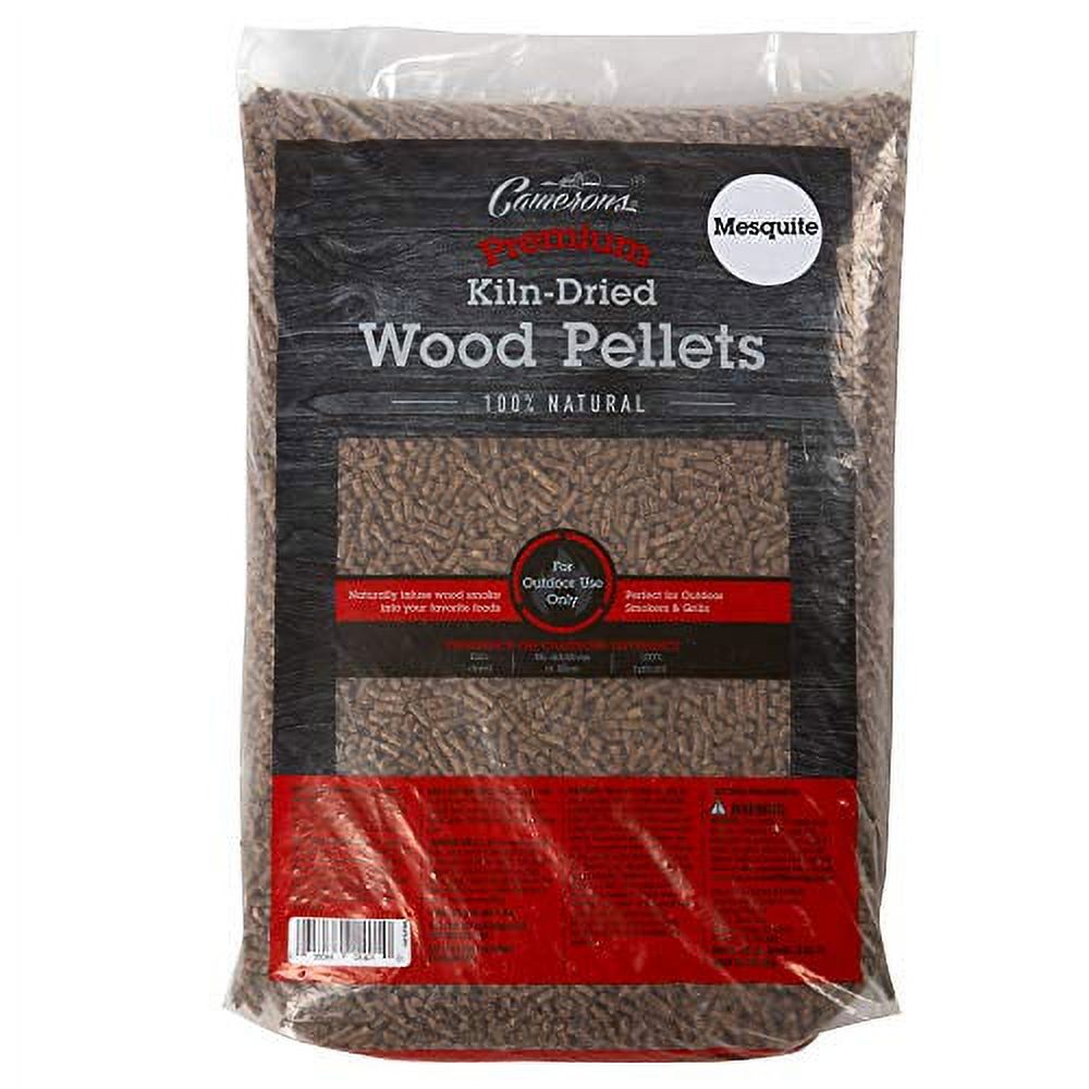 Camerons Products Wood Pellets - (Mesquite, 20 lb Bag) - All Natural Premium Grilling Barbeque Wood Pellets - Premium Hand Crafted Pellot Smokers, and Pellet Grills - Easy Combustion for Smokey Flavor - image 1 of 3