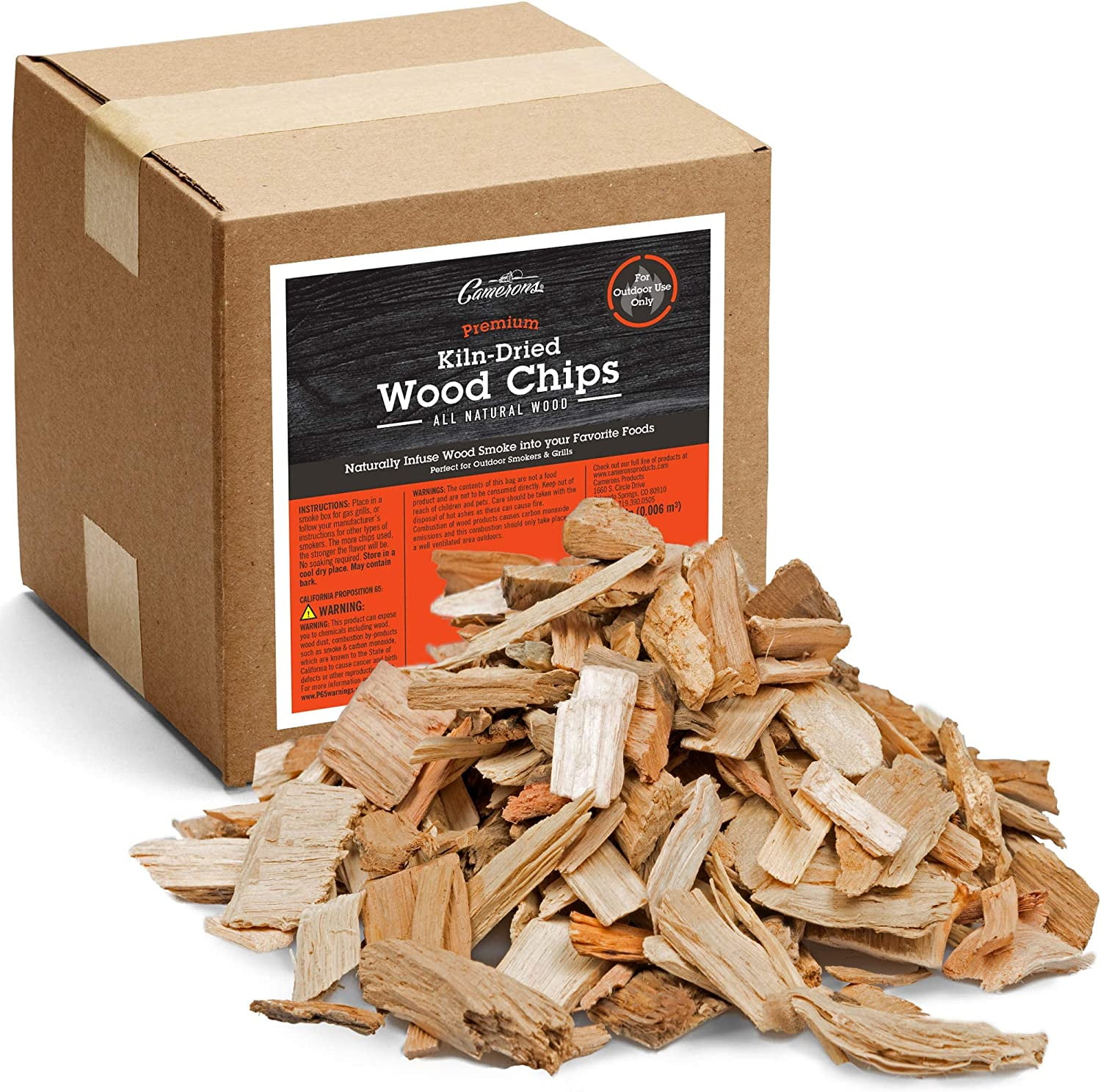 Camerons Products Wood Smoker Chips Maple Approx. 5 Pound Box, 420 cu. in. 100 Natural
