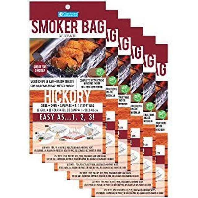 Camerons Smoker Bags Set of 6 X Large Hickory Smoking Bags for Indoor or Outdoor Use Easily