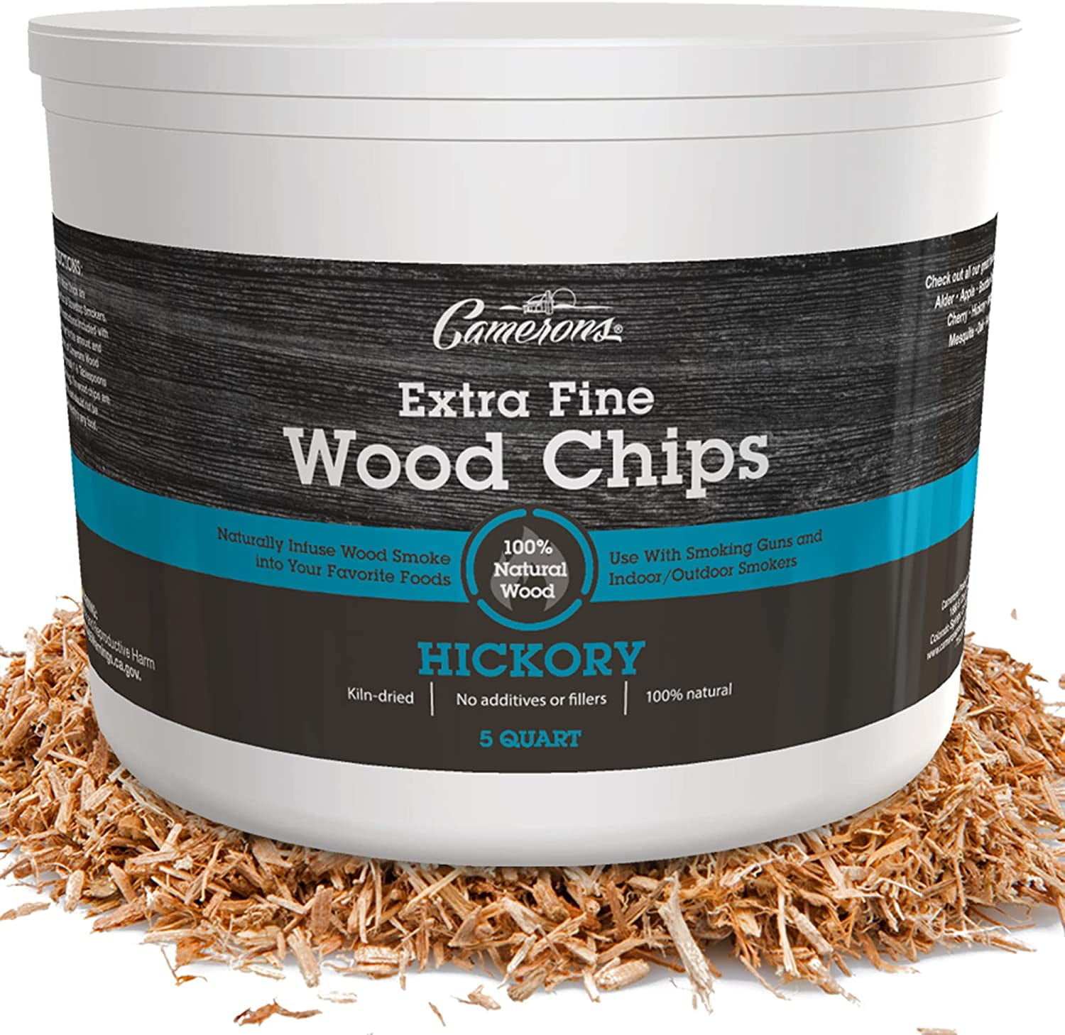 Camerons Smoking Chips (Hickory) 5 Quart Kiln Dried, Natural Extra