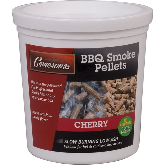 Camerons Smoking Wood Pellets (Cherry, 1 Pint)- Kiln Dried BBQ Pellets- 100% All Natural Barbecue Smoker Chips- for Pellet Smokers and Pellet Grills - Easy Combustion, Infuse Smokey Flavor