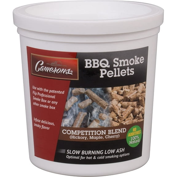 Camerons Smoking Wood Pellets (Competition Blend, 1 Pint)- Kiln Dried BBQ Pellets - 100% All Natural Barbecue Wood for Smoker Grill & Pellet Grill- Infuse Smokey Flavor in Food - Grilling Gift for Da