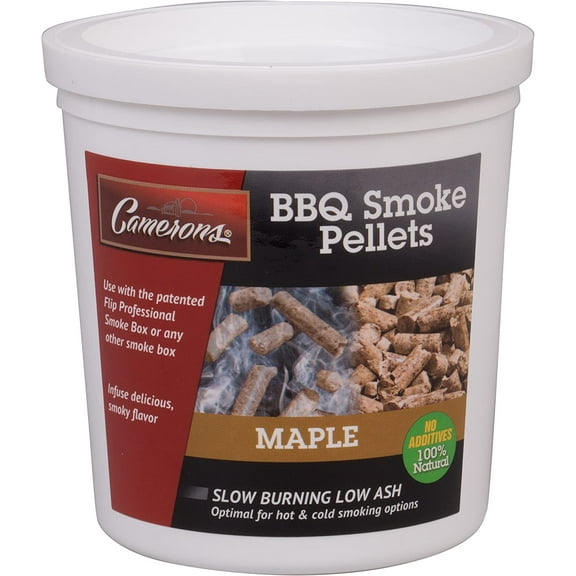 Camerons Smoking Wood Pellets (Maple, 1 Pint)- Kiln Dried BBQ Pellets- 100% All Natural Barbecue Smoker Chips- for Pellot Smokers and Pellet Grills - Easy Combustion, Infuse Smokey Flavor
