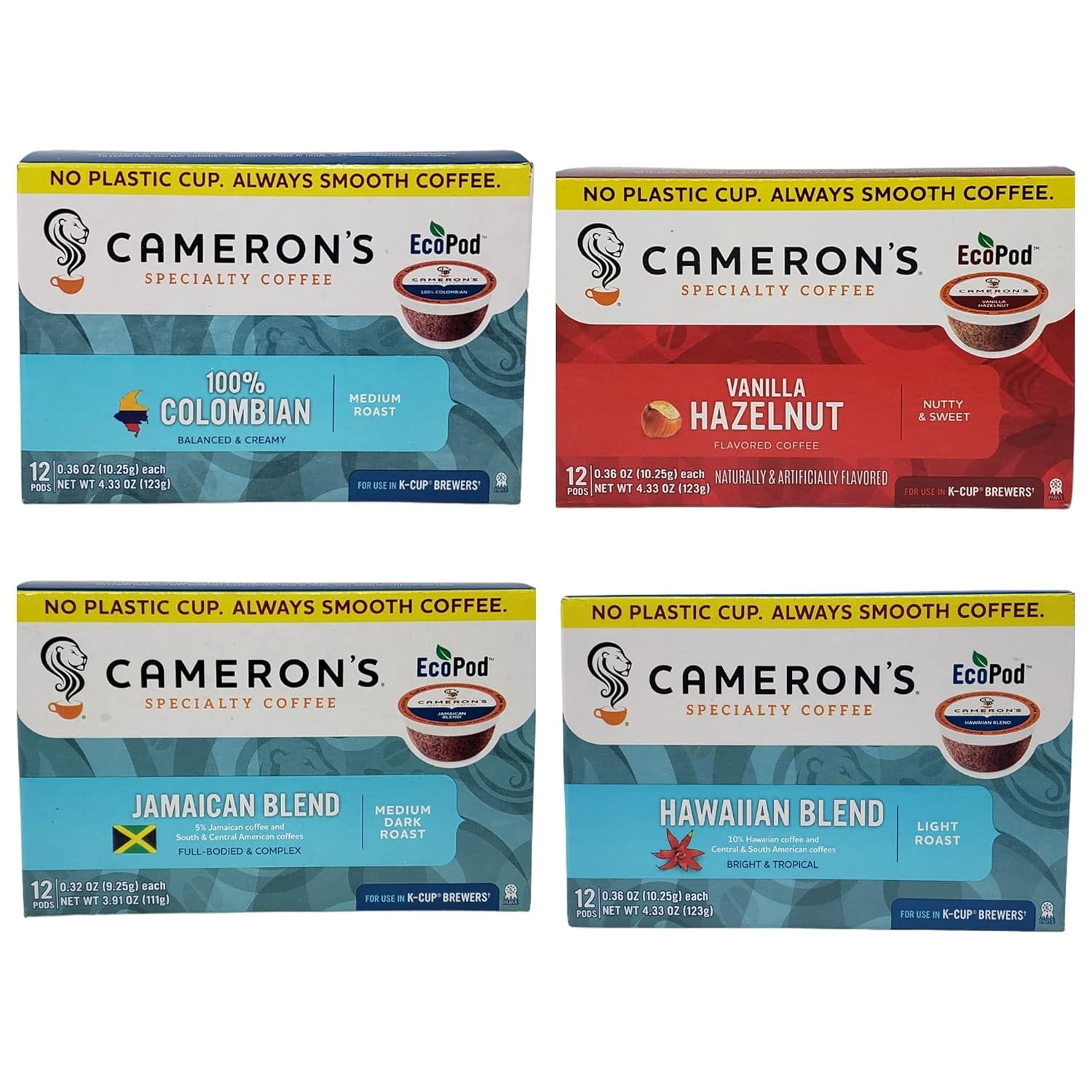Camerons Specialty Coffee Pods Variety Pack Vanilla Hazelnut, 100