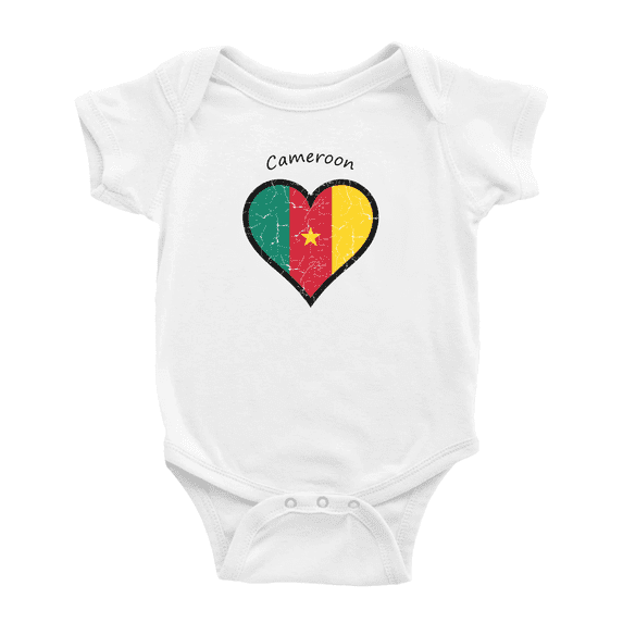 Cameroon Flag Heart Love Cute Baby Clothing Bodysuits Boy Girl Clothes