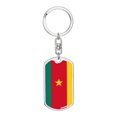 thumbnail image 1 of Cameroon Flag Keychain Dog Tag Stainless Steel or 18k Gold, 1 of 16