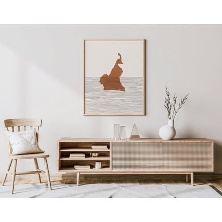 Cameroon Print Boho Cameroon Wall Art And Decor Country Travel Cameroon Map Silhouette And Gift Idea