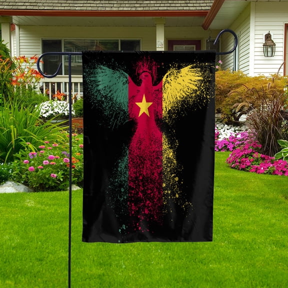 Cameroonian Flag With Eagle Painting - Proud Cameroon Garden Flag (11.5x17.5) Double-Sided Decorative Polyester Indoor/Outdoor Flag