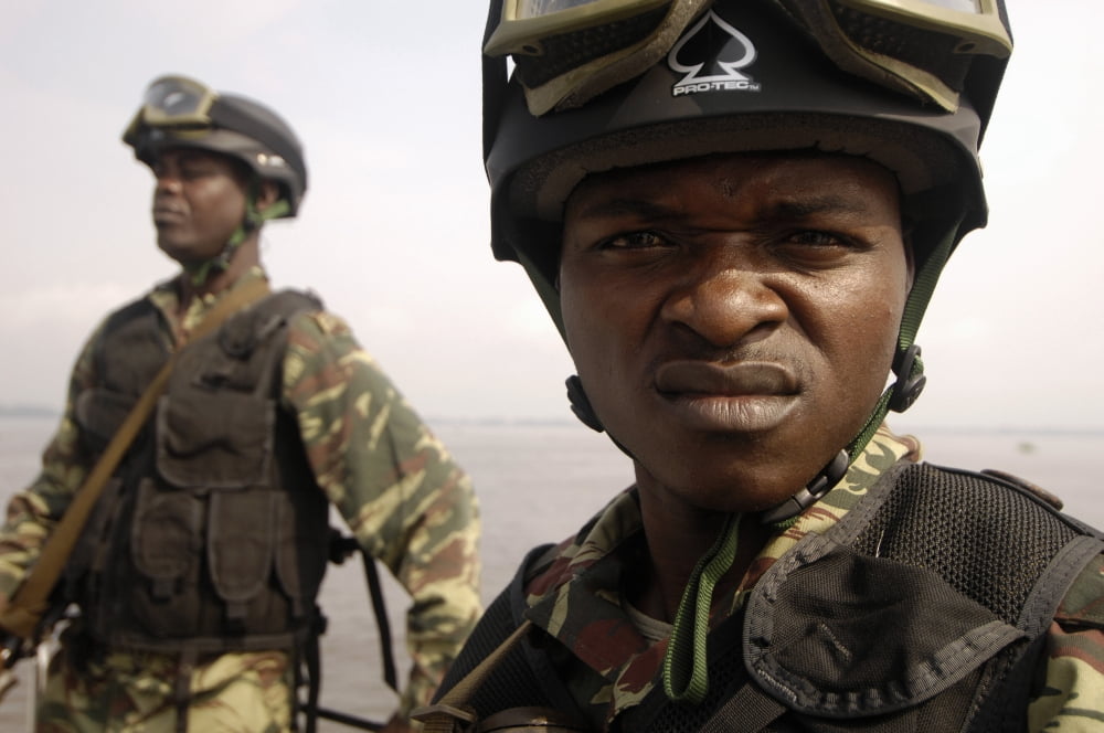 Cameroonian navy sailors Canvas Art - Stocktrek Images (34 x 23)