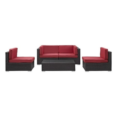 Modway Camfora 5 Piece Outdoor Patio Sectional Set
