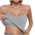 thumbnail image 1 of Cami Built In Bra Tank Tops for Women Camisole Adjustable Spaghetti Strap Shelf Bras Yoga Workout Basic Undershirts Sleeveless Summer Tops, 1 of 3