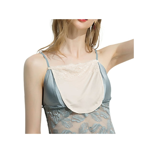 Cami Secret Cleavage Cover up for Women-LadyShy Lace Camisole Clip-on Mock Snappy Bra Insert Overlay Modesty Panel Vest Black