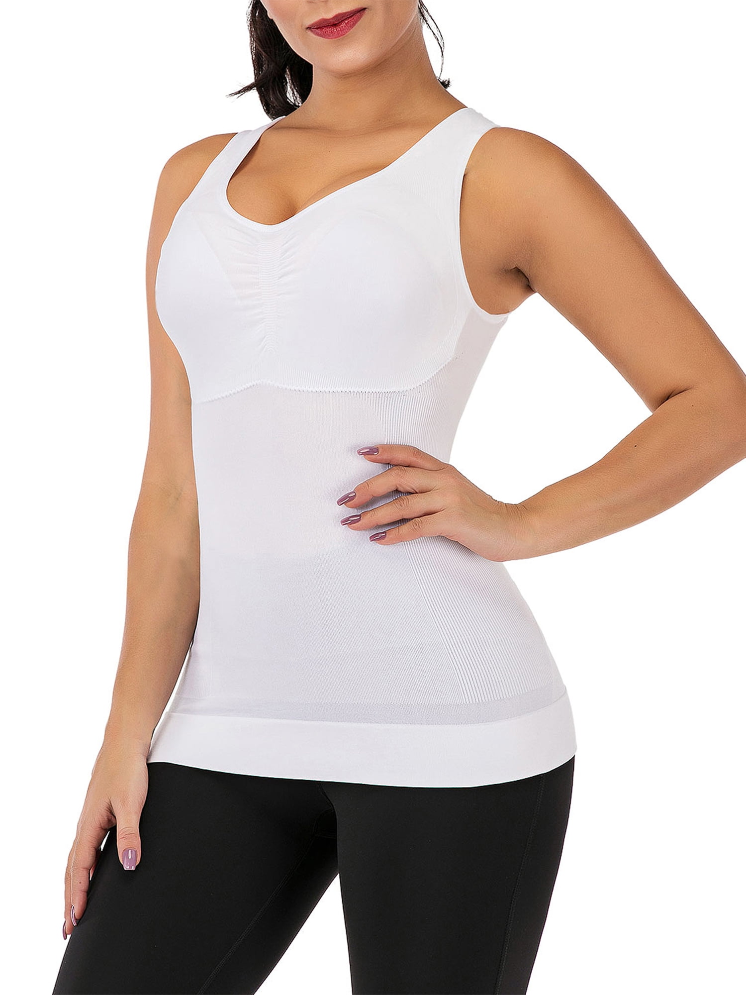 Vaslanda Women Shapewear Tank Tops with Built-in Bra Pads Seamless Tummy  Control Cami Shaper Camisoles Undershirt, #2 Nude, Large : :  Clothing, Shoes & Accessories