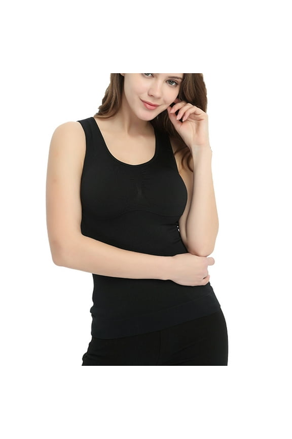 Cami Shaper with Built in Bra for Women Shaping Camisole Tummy Control Shapewear Tank Tops Slimming Padded Tanks