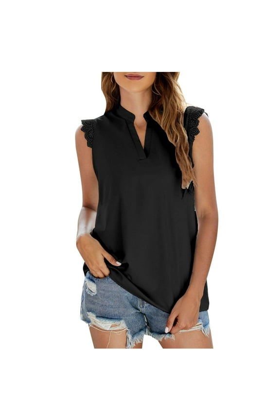 Cami Tank Plain Vest for Women Summer Fall Sleeveless Vneck Lace Spandex Top Vest Women 2026 Clothing Fashion