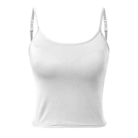 Cami with Built In Bra for Women 2 In 1 Soft Classic Tank Top Adjustable Spaghetti Strap Basic Basic Undershirt
