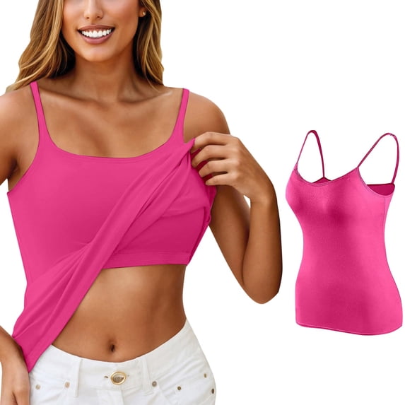 Cami with Built In Bra for Women Sleeveless Slim Fit Vintage Cami Top Activewear Gym Sports Basic Running Yoga Vests