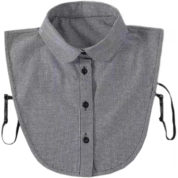 Camicover Classic Tartan Detachable Fake Collar Half Shirt Blouse Dickey Collar Faux False Collar Elegant for Women Girls (NID231128-Plaid3)