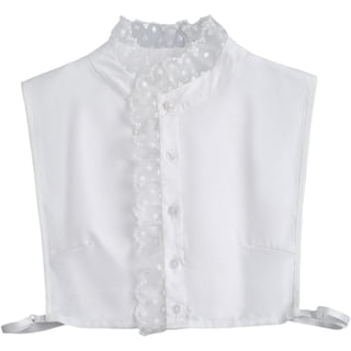 Camicover Cotton Classic Collar Fake Collar,Detachable Dickey Collar Half Shirts Blouse for Women Girls Outfits