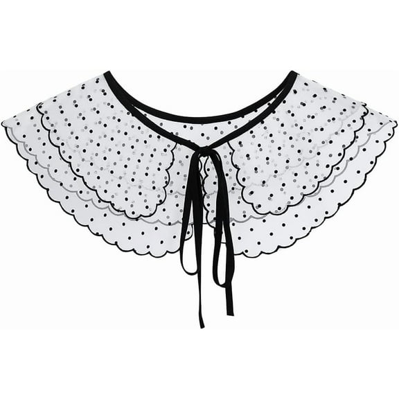 Camicover Detachable Dickey Collar Fake Collar Embroidery Neck Ruff Mini Cape Choker Blouse Collar for Women Girl