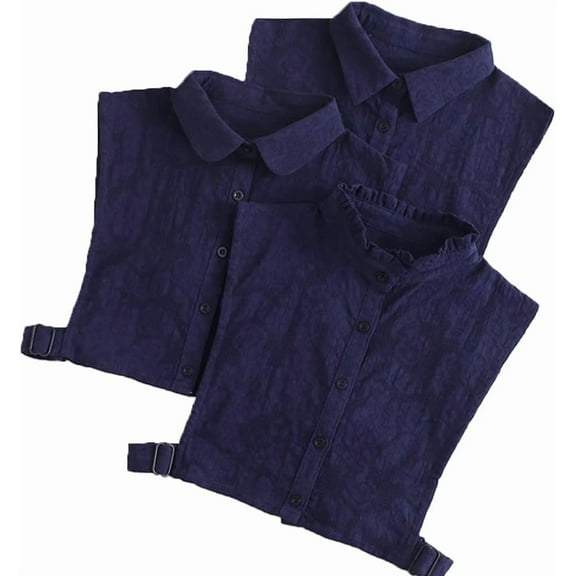 Camicover Detachable Dickey Collar Half Shrt Blouse Collar for Women and Girls Pack of 3
