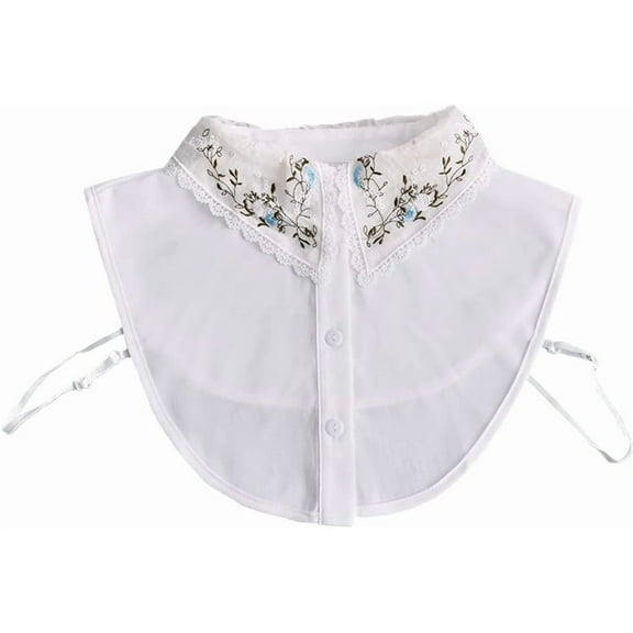 Camicover Embroidery Detachable Dickey Collar Half Shirt Blouse Collar Fake Collar for Women Girl