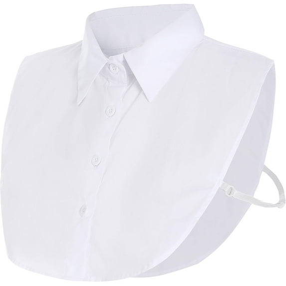 Camicover Fake Collar Detachable Half Shirt False Collar Solid Color Pointed Doll Peter Pan Blouse Dickey for Women Favors