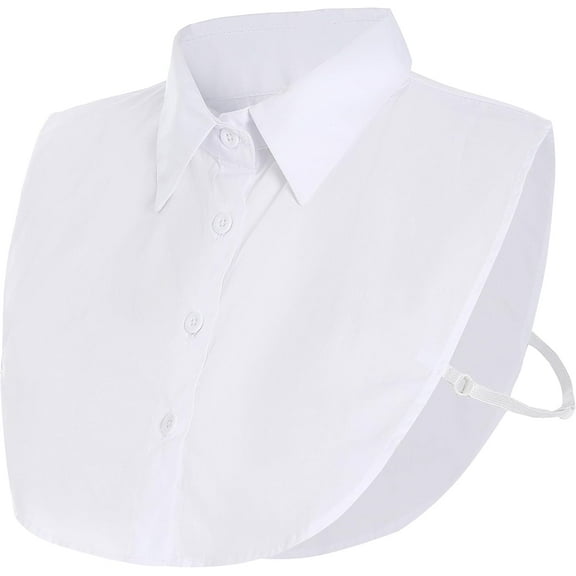 Camicover Fake Collar Detachable Half Shirt False Collar Solid Color Pointed Doll Peter Pan Blouse Dickey for Women Favors
