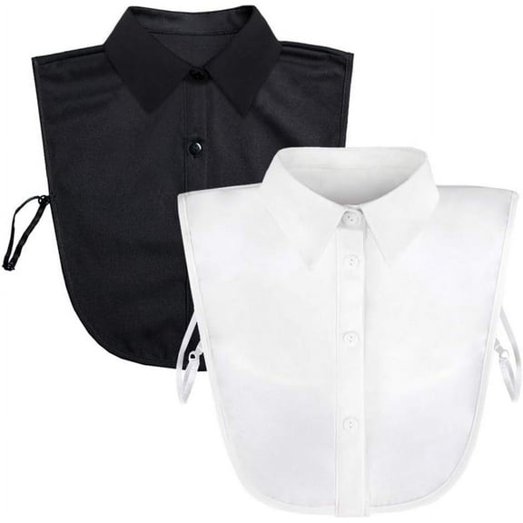 Camicover Joker Shirt Fake Collar Black Side Embroidery Chiffon Decorative Collar