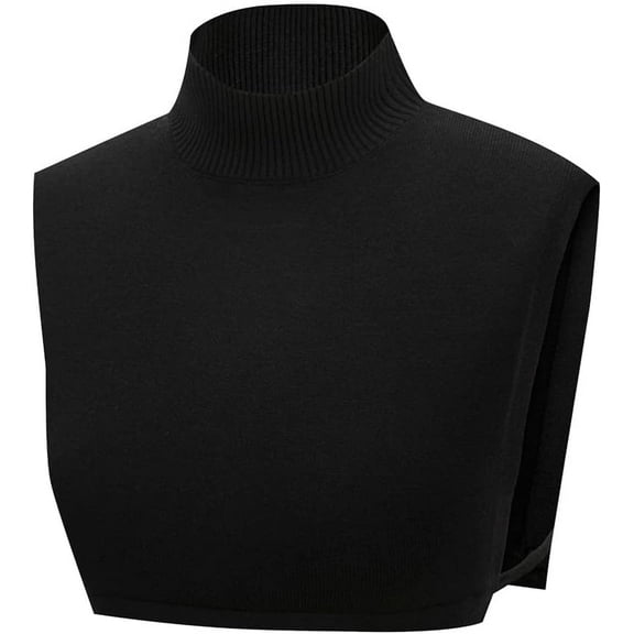 Camicover  Knitted Hoodie Dicky Collar Fake Turtleneck Dickey Collar Detachable Half Top Mock Blouse Collar