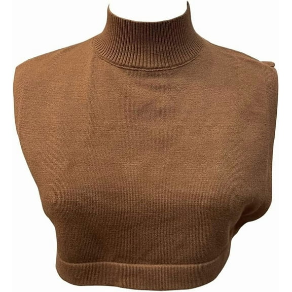Camicover  Knitted Hoodie Dicky Collar Fake Turtleneck Dickey Collar Detachable Half Top Mock Blouse Collar