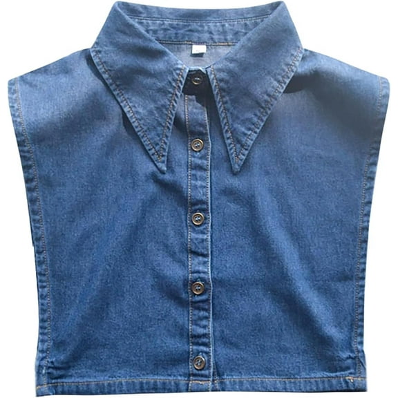 Camicover Large Pointed Collar Denim Fake Collar Detachable,Dickey Collars Blouse Top for Women Girls Decorative Favors